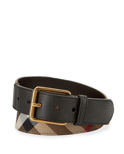 burberry mark house check belt|Burberry Mark House Check Belt, Camel/Black .